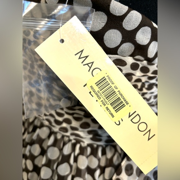 NWT NEW Silk Sz 6 Maggie London halter polka dot white brown midi dress Medium - Picture 8 of 14